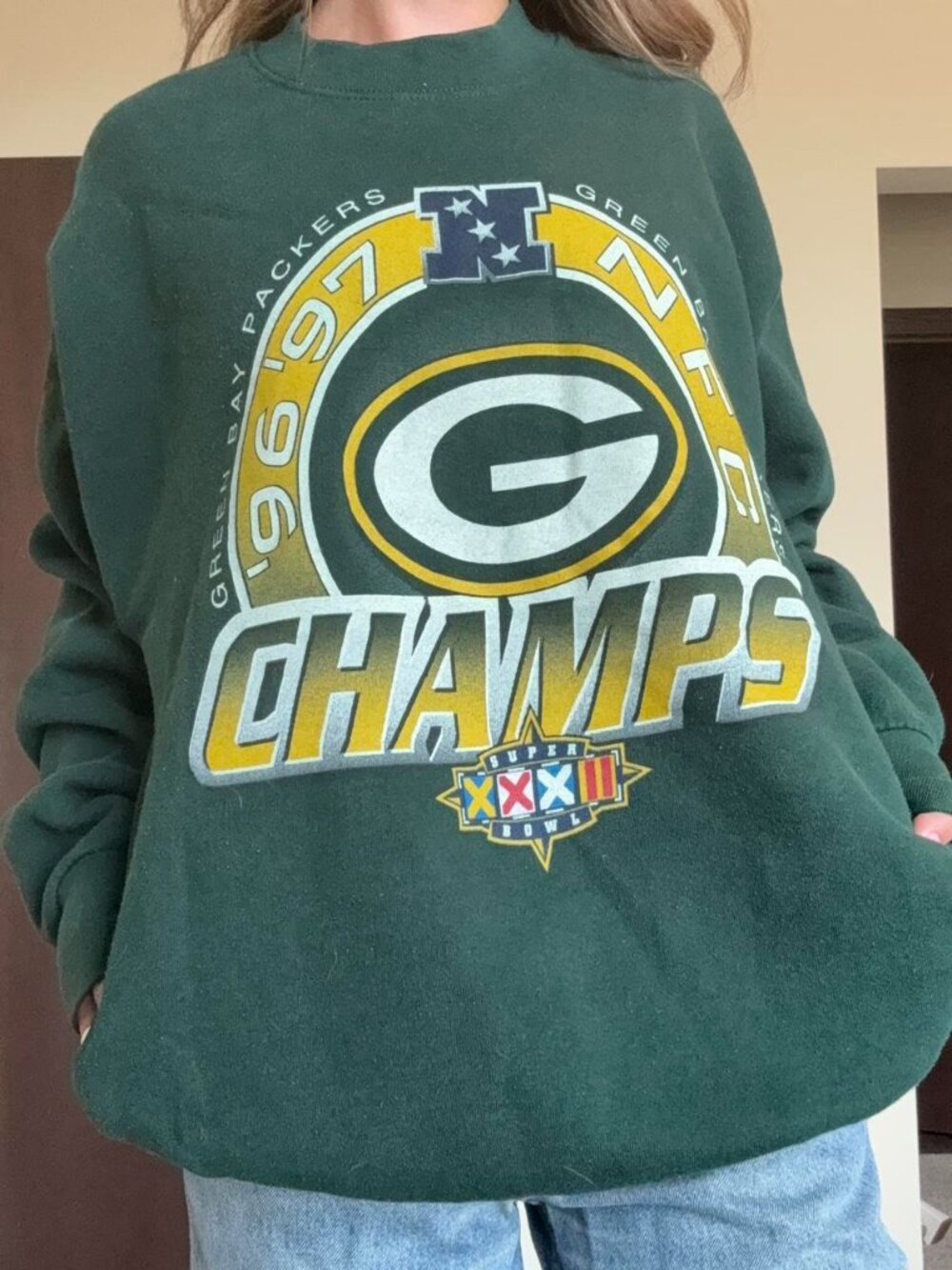 Vintage 90s Green Bay Packers Back to Back NFC Division Champs Sweatshirt